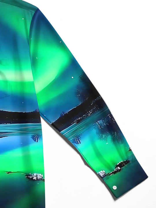 men's printed shirt close-up full sleeve