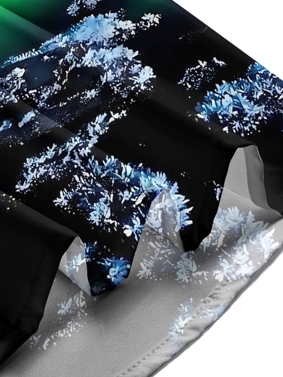 Northern Lights Landscape Print Men's Pocket Long Sleeve Shirts