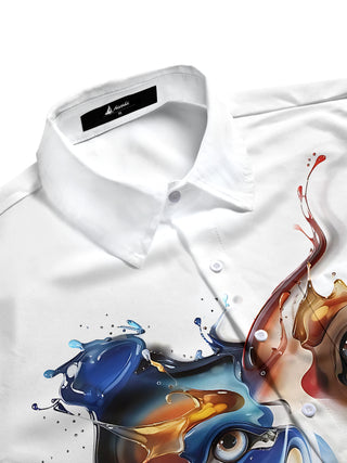 men's graphic art shirt side view