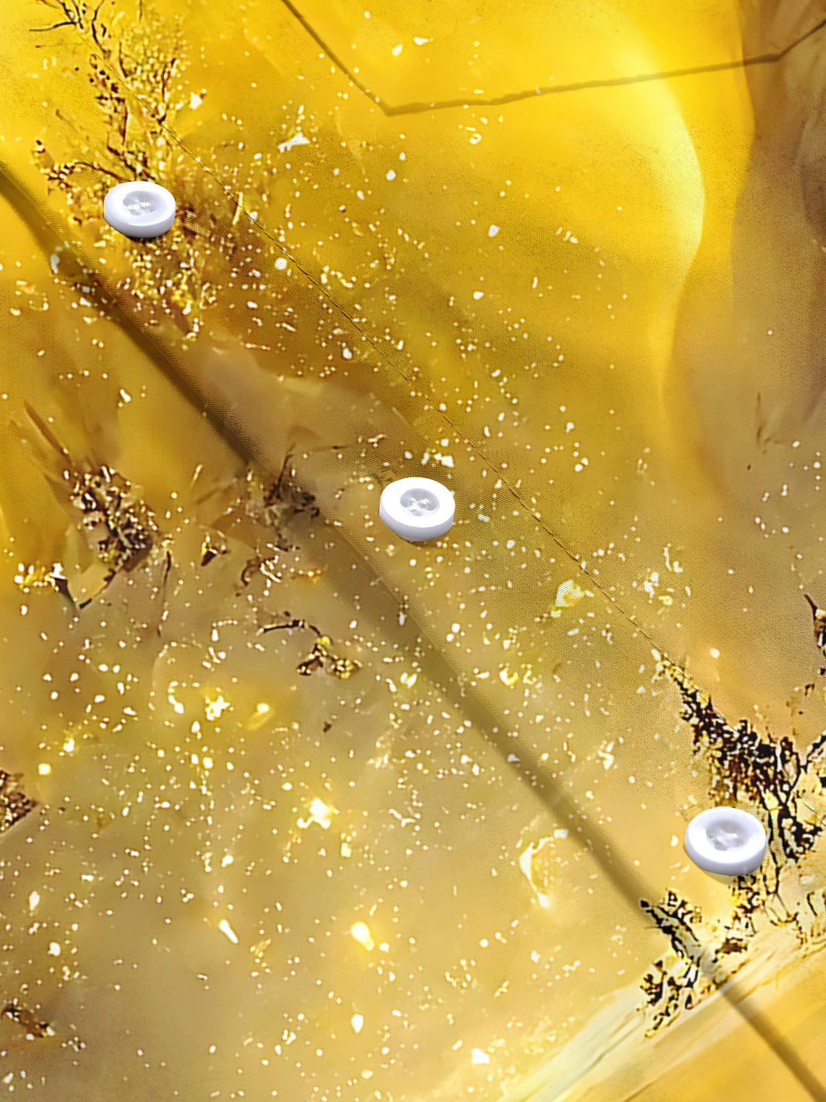 Yellow Winter Snow Scene Print Men's Pocket Short Sleeve Shirts