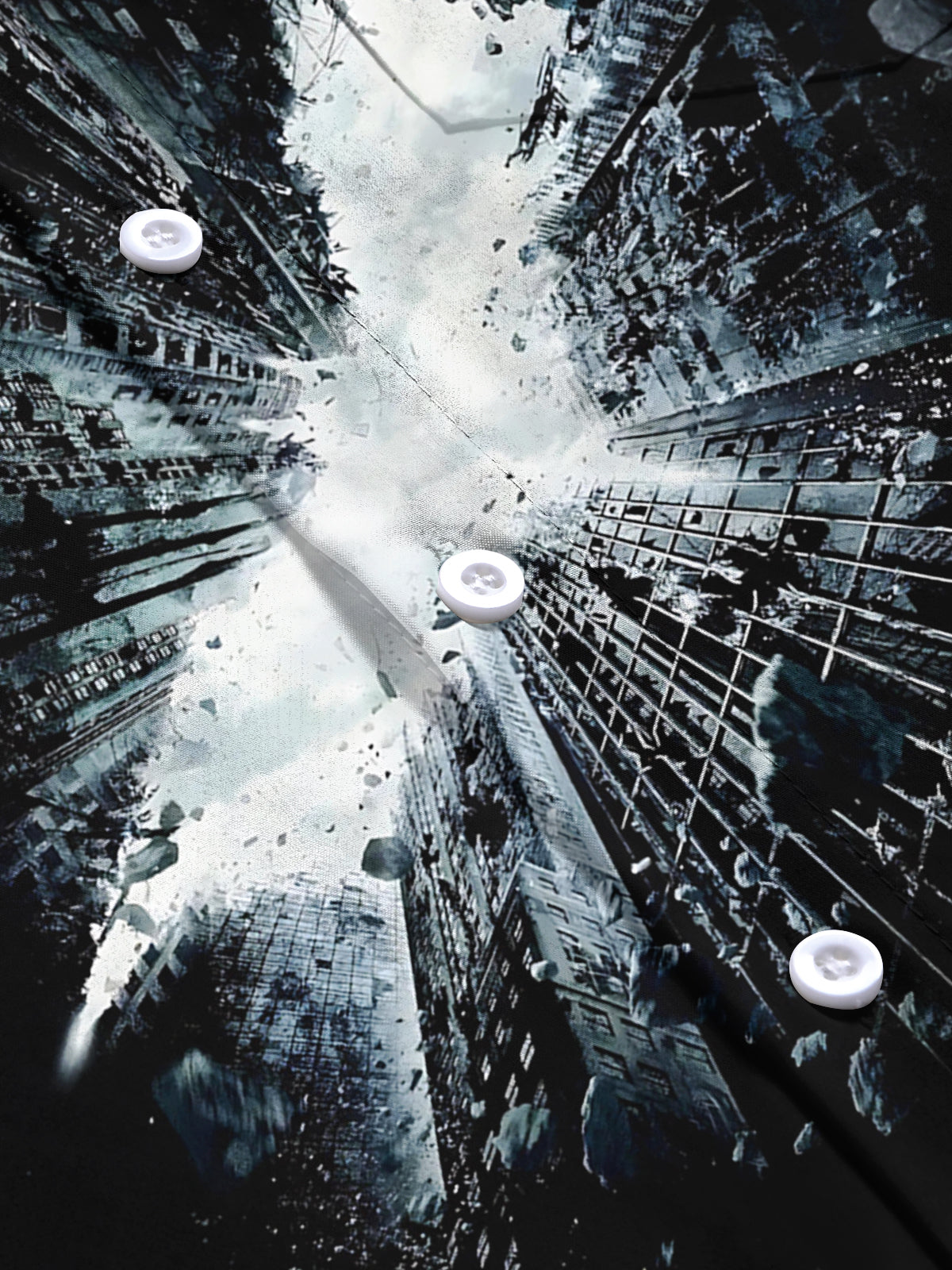 City Building Print Men's Pocket Short Sleeve Shirts