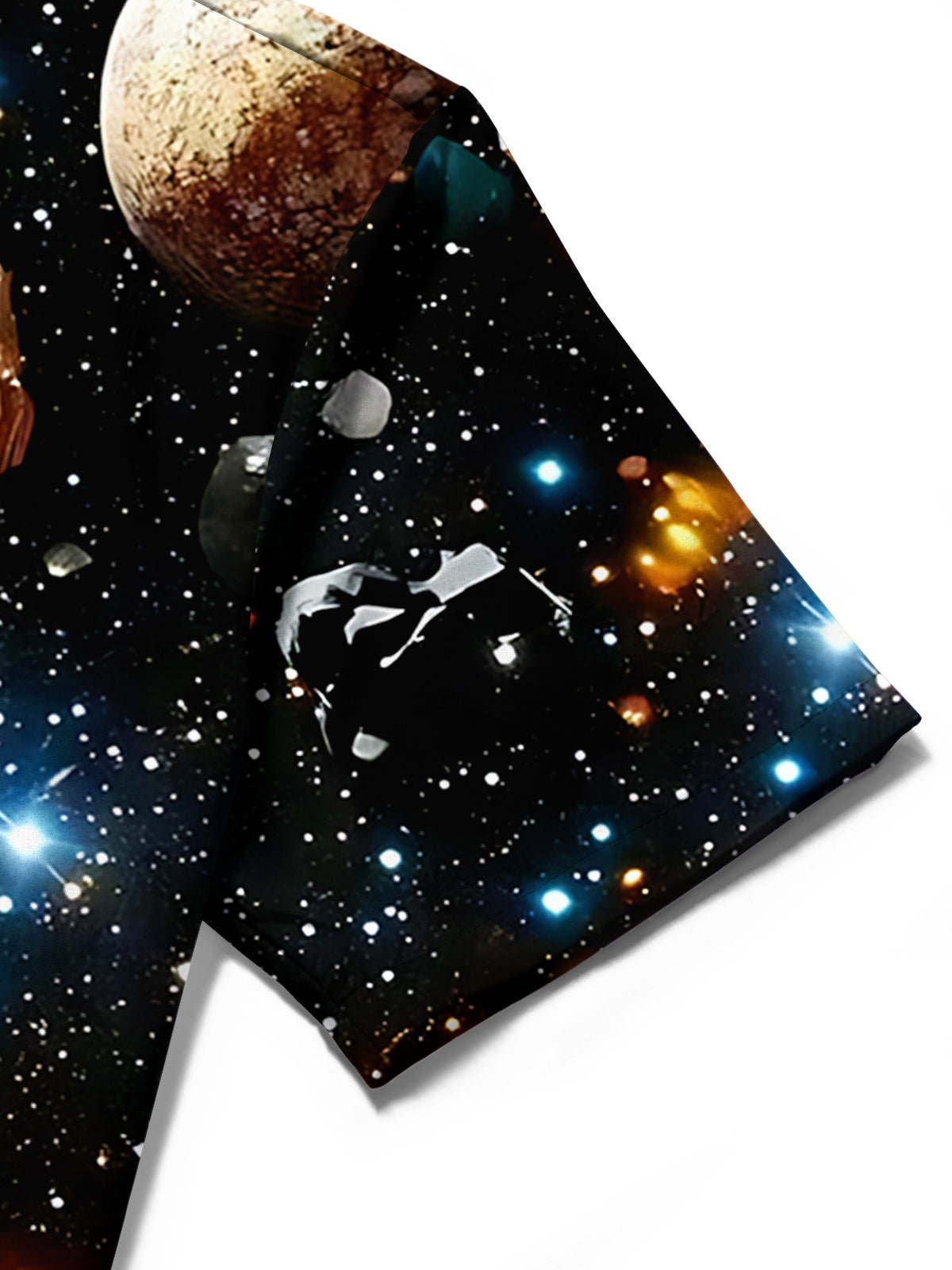 Space Meteorite Print Men's Pocket Short Sleeve Shirts
