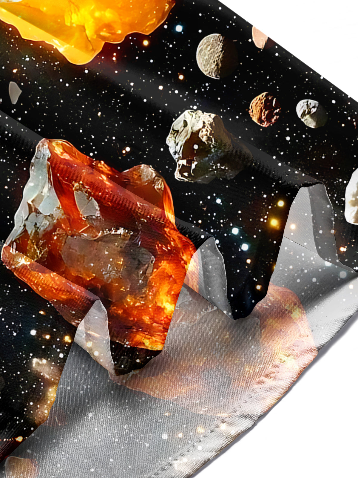 Space Meteorite Print Men's Pocket Short Sleeve Shirts