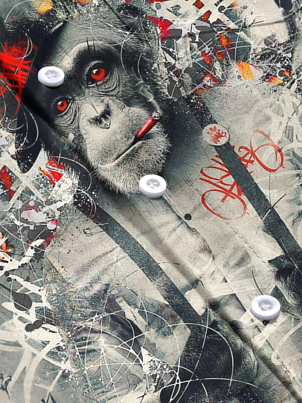 Chimpanzee Graffiti Art Print Men's Pocket Short Sleeve Shirts