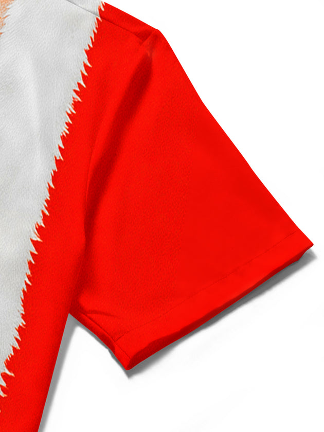 men's Christmas shirt close-up short sleeve