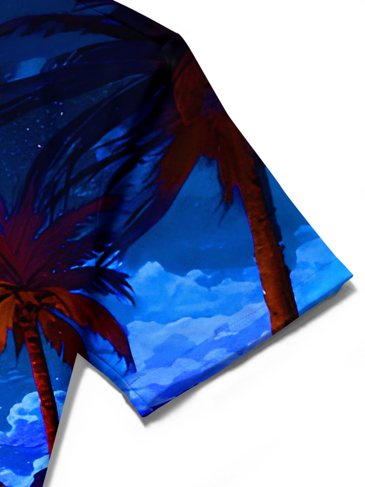 Hawaiian Coconut Tree Campfire Tent RV Moon Men's Pocket Short Sleeve Shirts