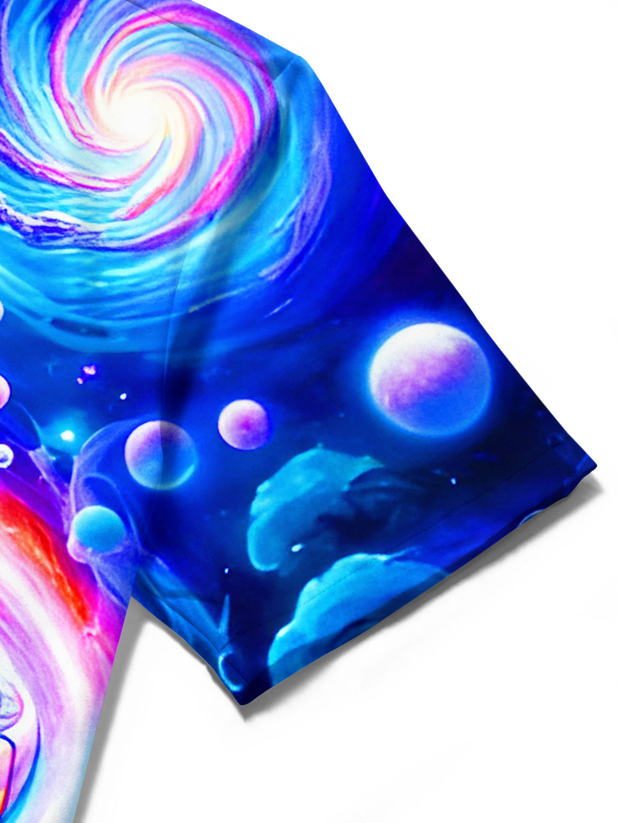 Psychedelic Interstellar Space Train Men's Pocket Short Sleeve Shirts