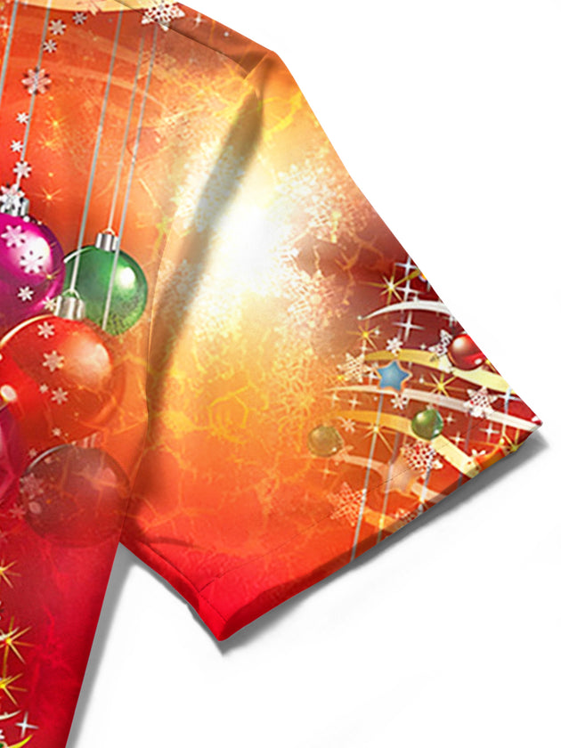 men's Christmas shirt close-up short sleeve