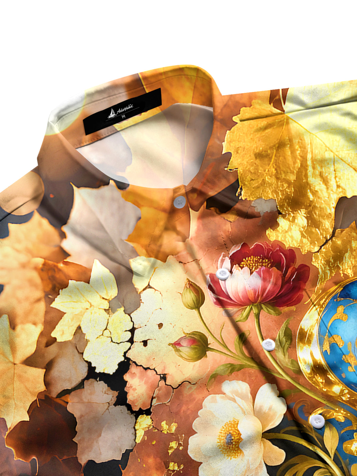 Leaf Floral Men's Pocket Short Sleeve Shirts