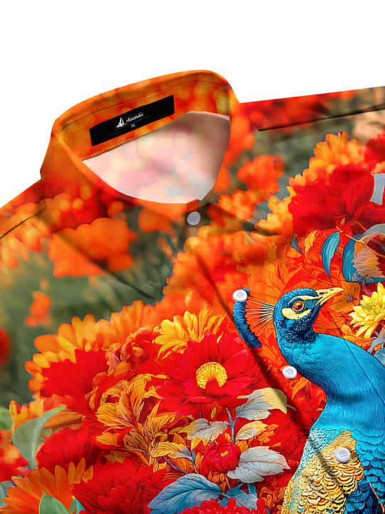 men's classic print shirt side view