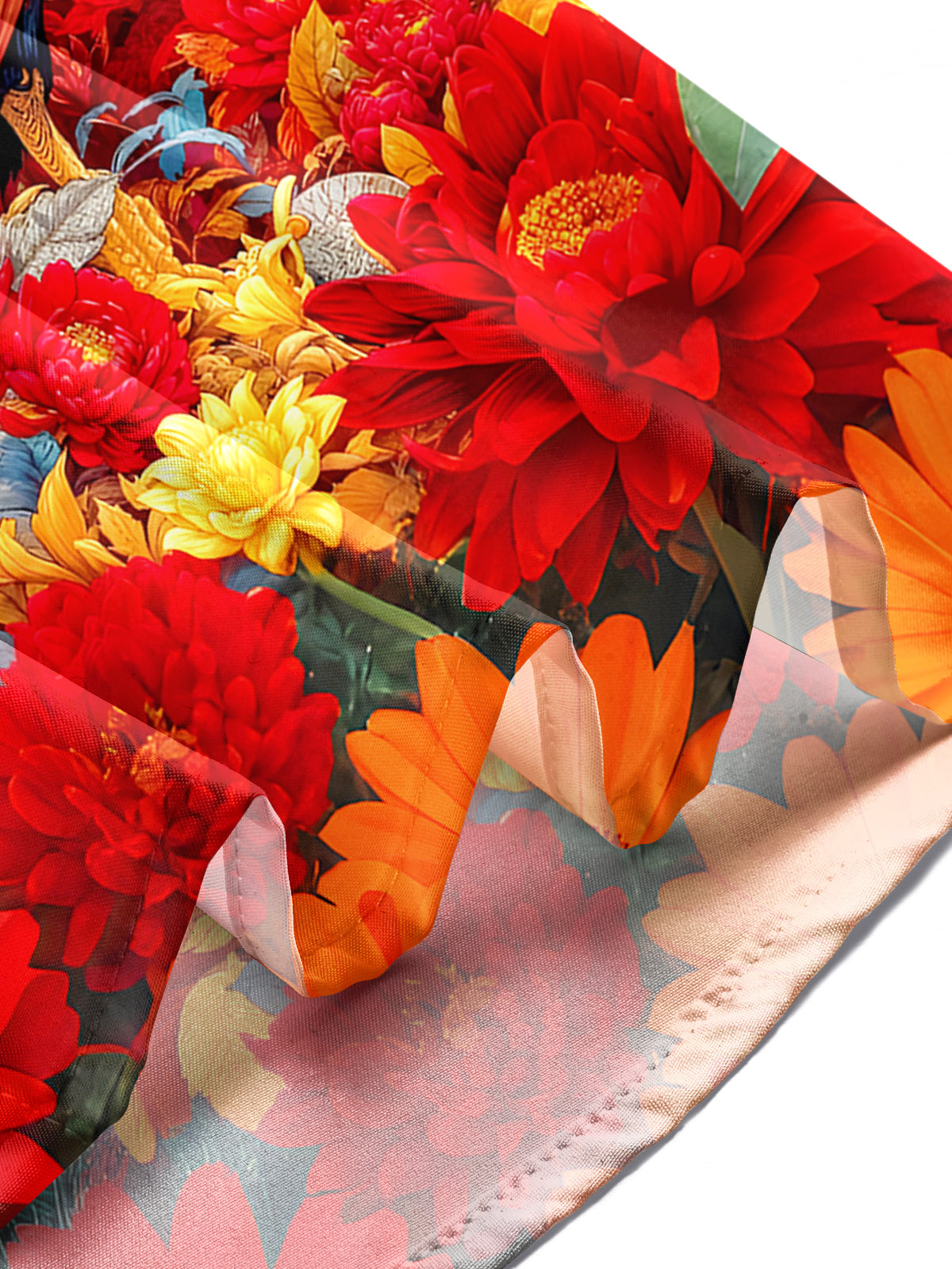 Peacock Floral Men's Pocket Short Sleeve Shirts