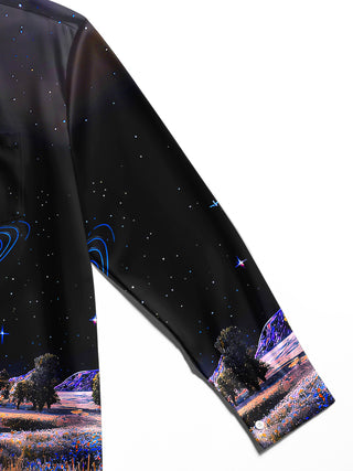 men's printed shirt close-up full sleeve