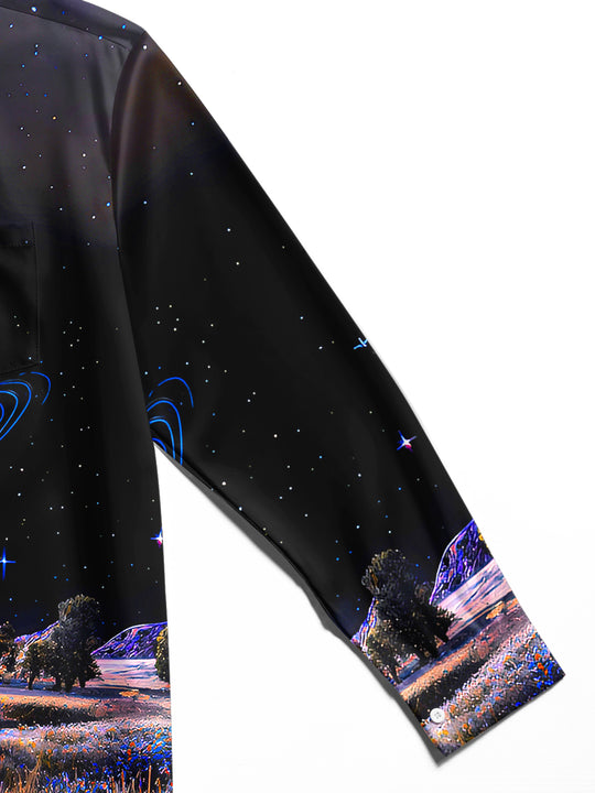 men's printed shirt close-up full sleeve