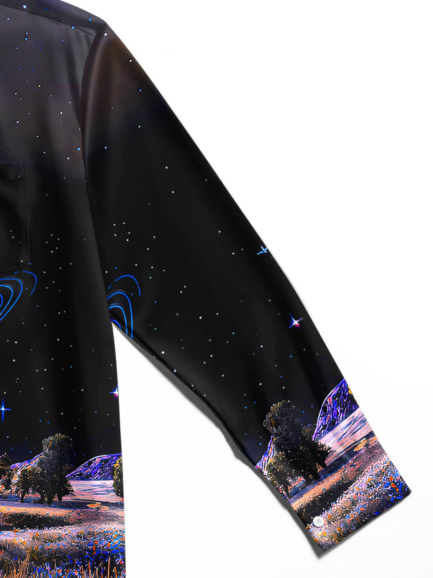 men's printed shirt close-up full sleeve