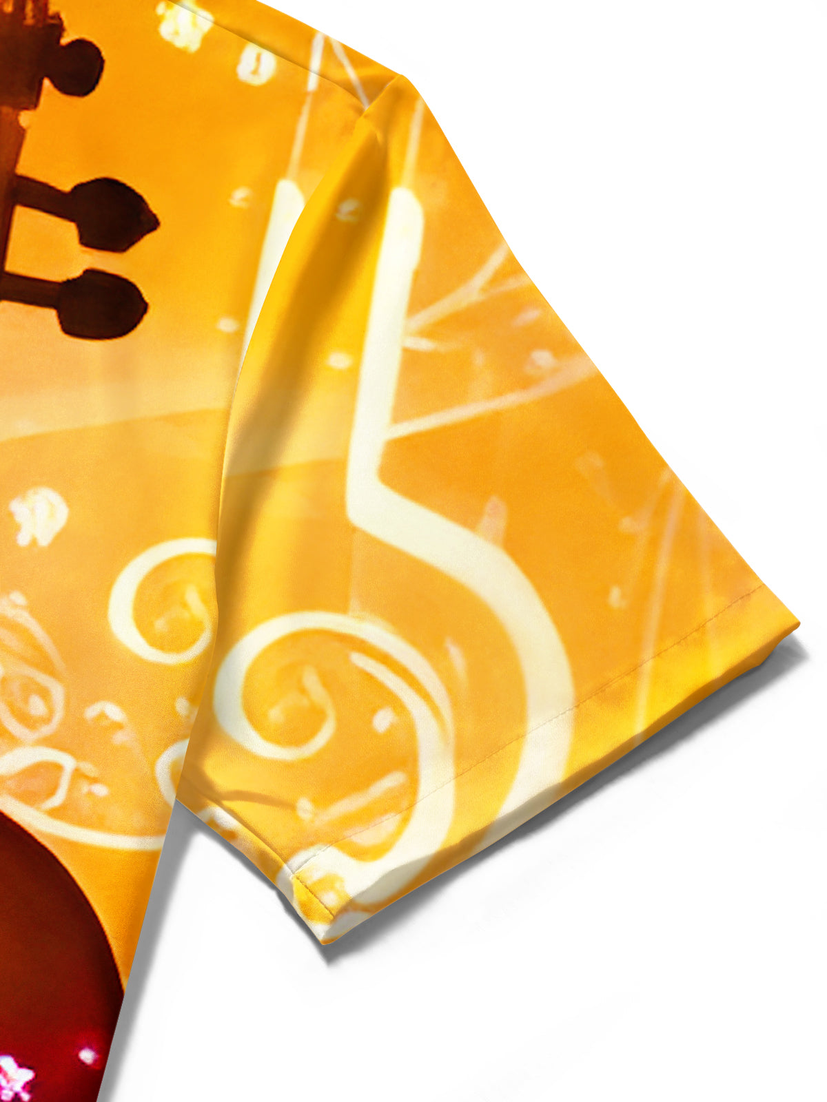 Gradient Christmas Lights Snowflakes Music Notes Violin Men's Pocket Short Sleeve Shirts