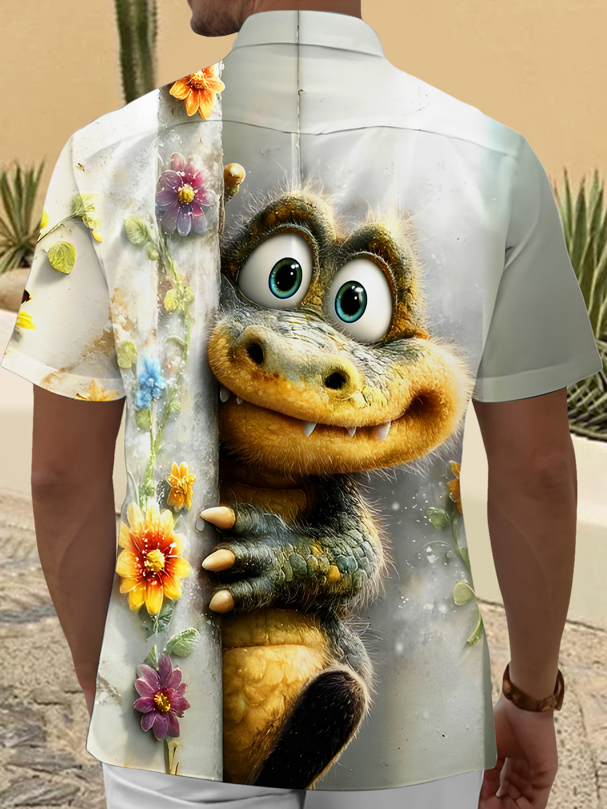 Funny Crocodiles Men's Pocket Short Sleeve Shirts