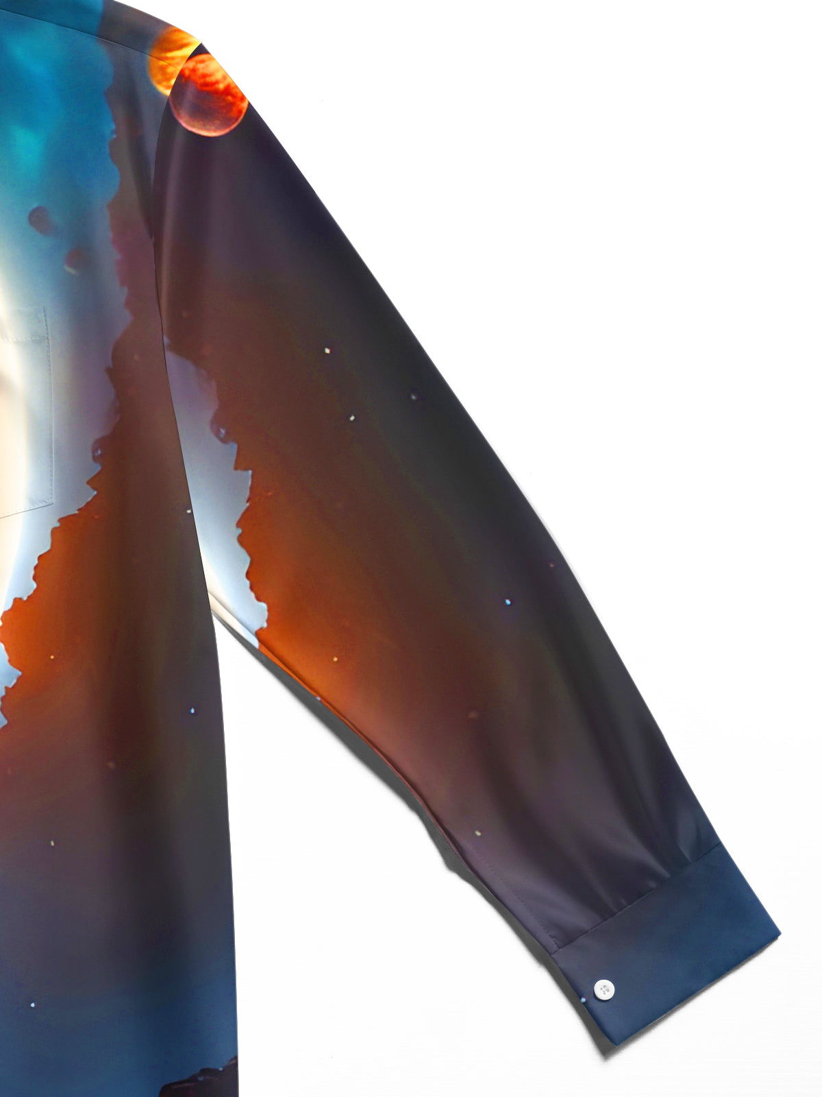 Rocket Launch In Space Men's Pocket Long Sleeve Shirts