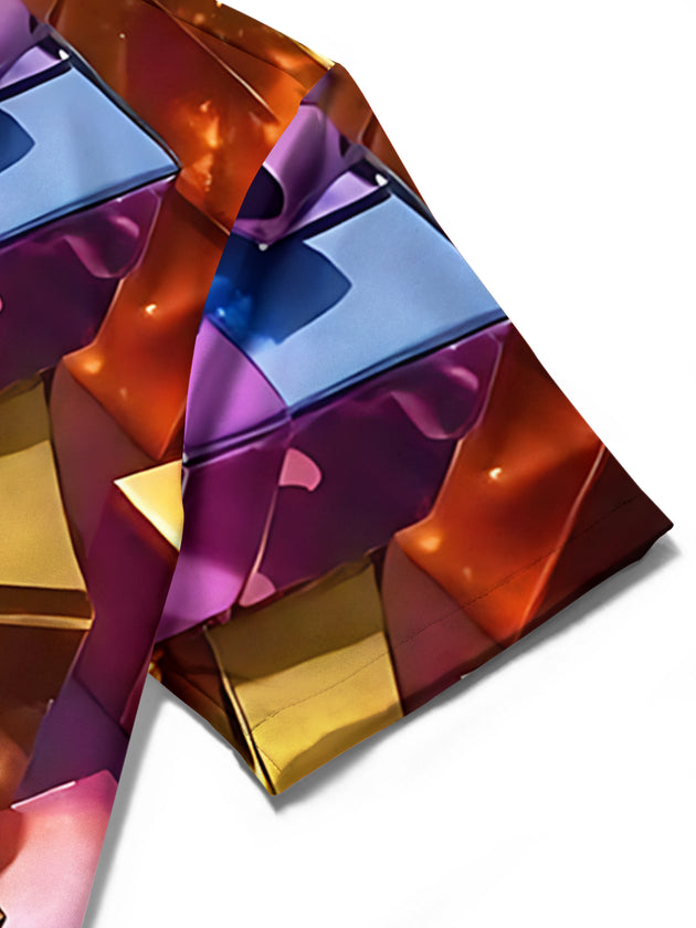 Close-up detail of men's short sleeve shirt with gift print pocket