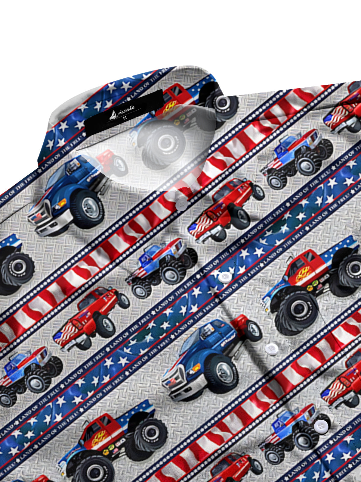 Car Print Men's Pocket Short Sleeve Shirts