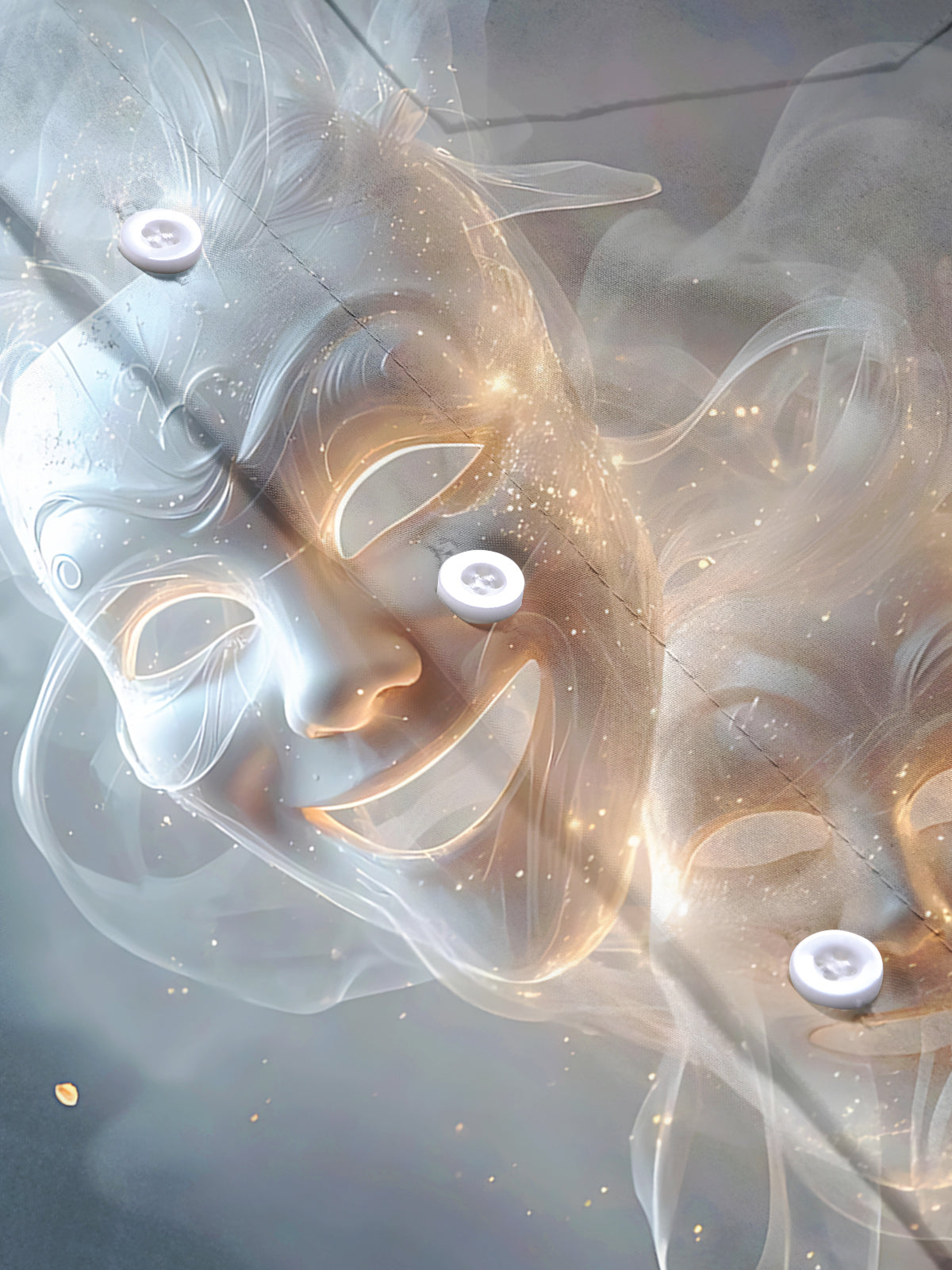 Mask Print Men's Pocket Short Sleeve Shirts