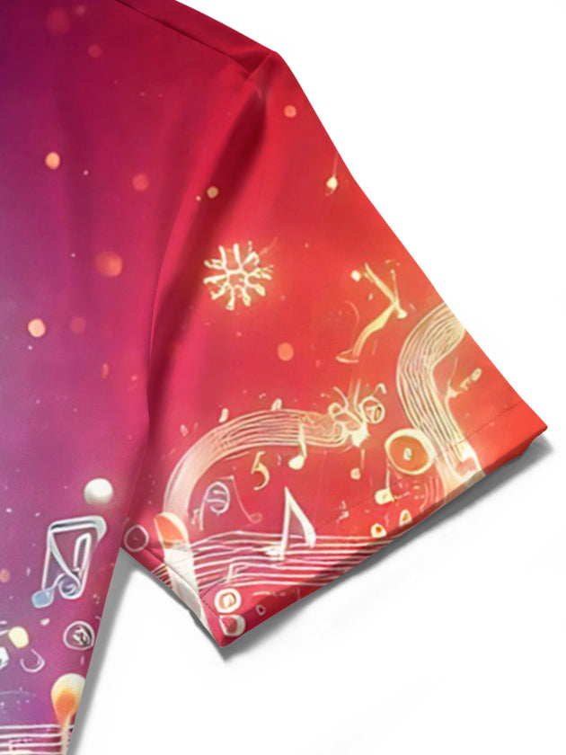 men's Christmas shirt close-up short sleeve