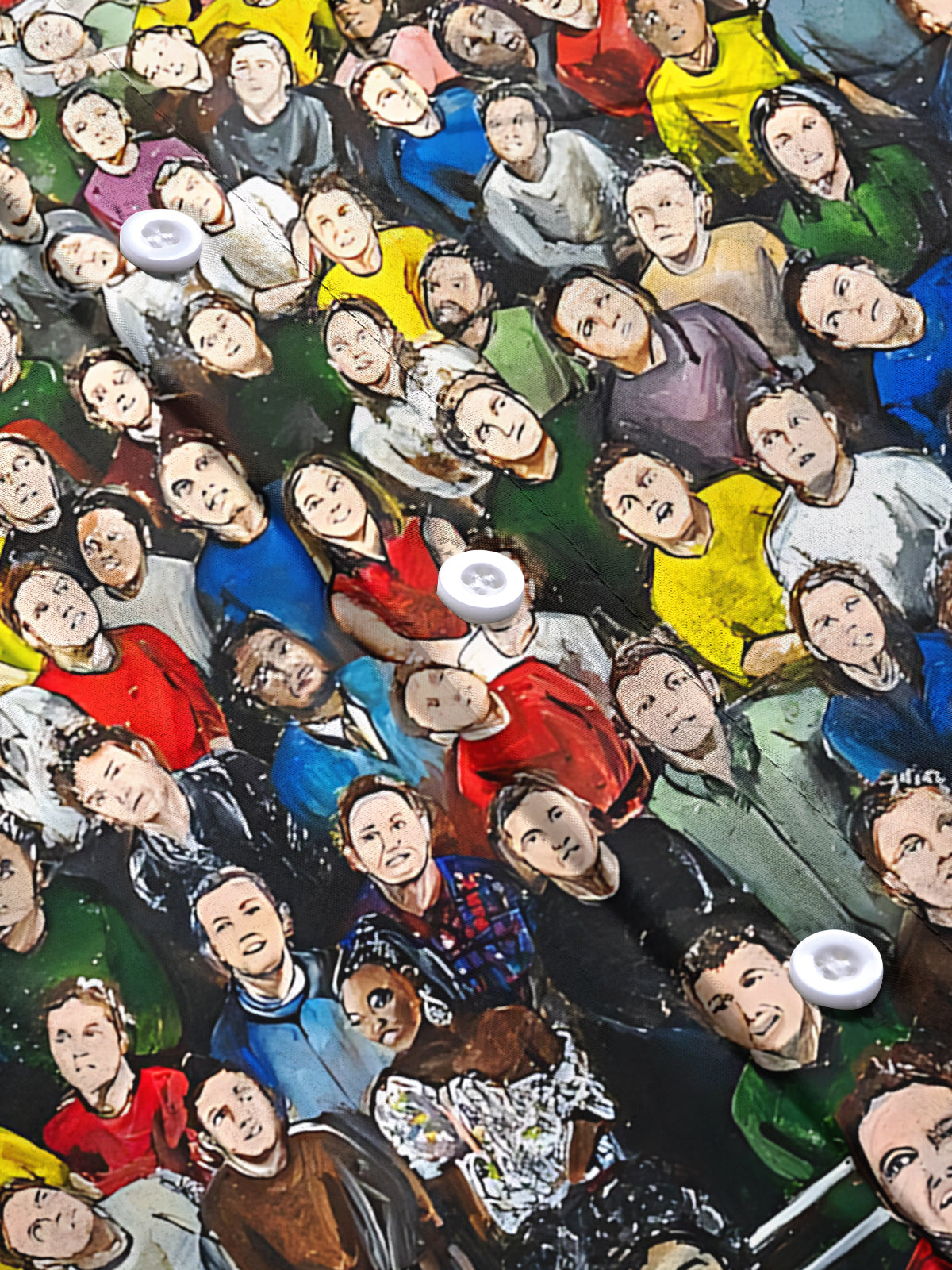 Face Art Print Men's Pocket Short Sleeve Shirts