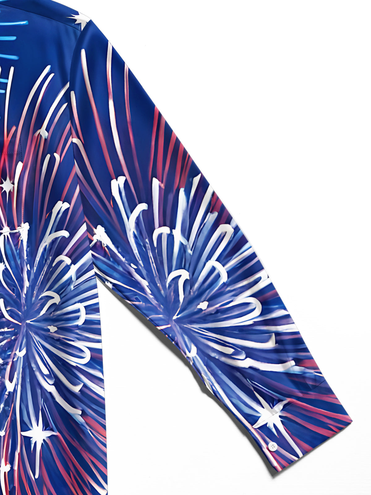 Dwarf Fireworks Print Men's Pocket Long Sleeve Shirts