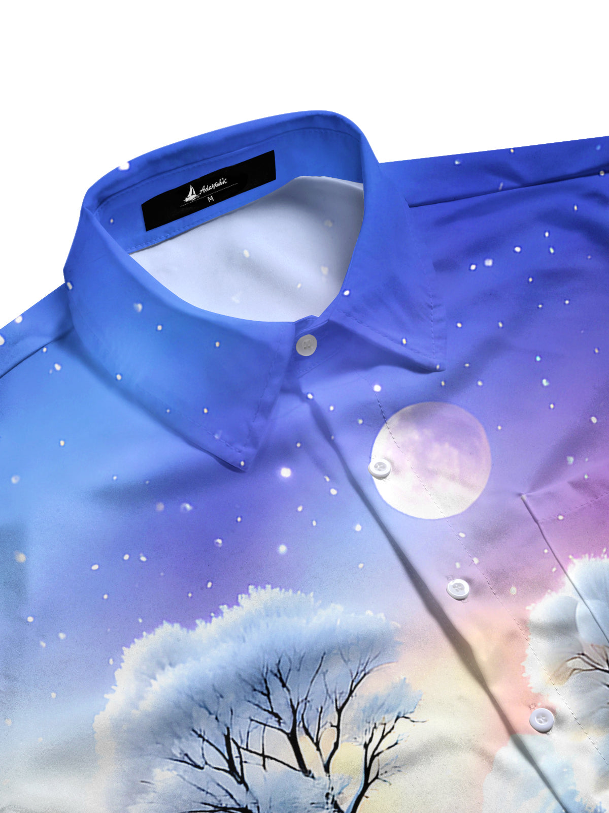 Winter Forest Men's Pocket Long Sleeve Shirts