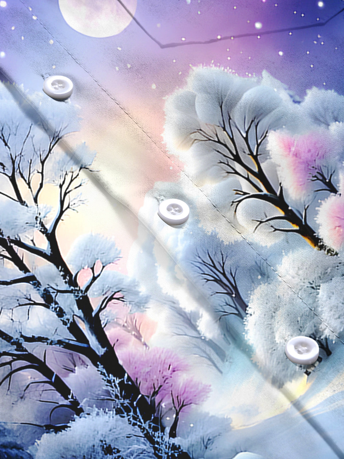 Winter Forest Men's Pocket Long Sleeve Shirts