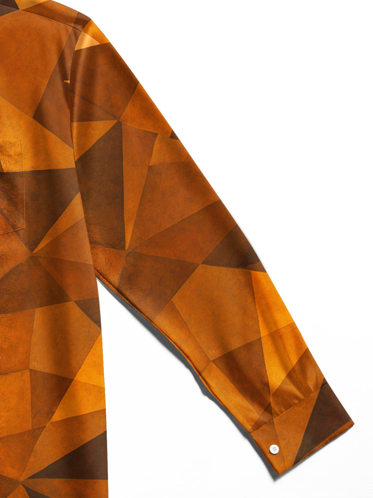 Geometric Art Print Men's Pocket Long Sleeve Shirts