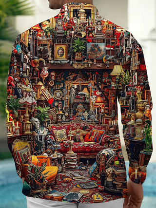 men's retro style shirt back view