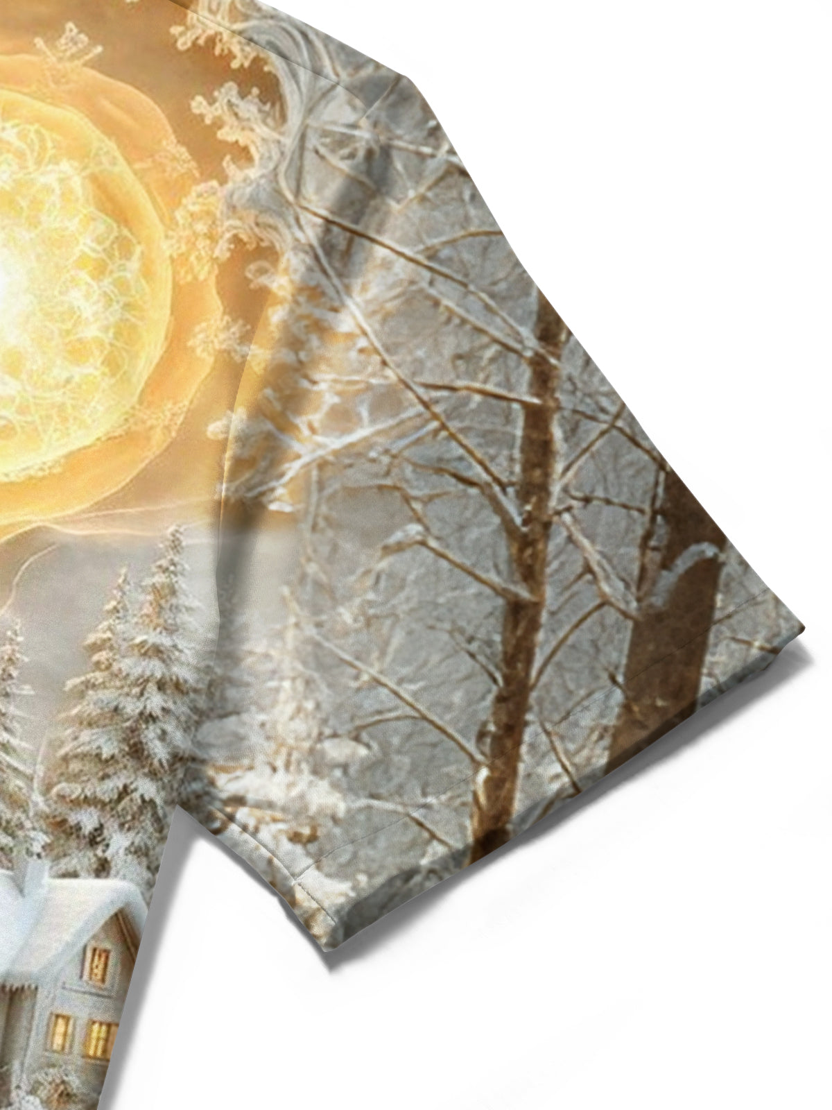 Winter Landscape Art Print Men's Pocket Short Sleeve Shirts