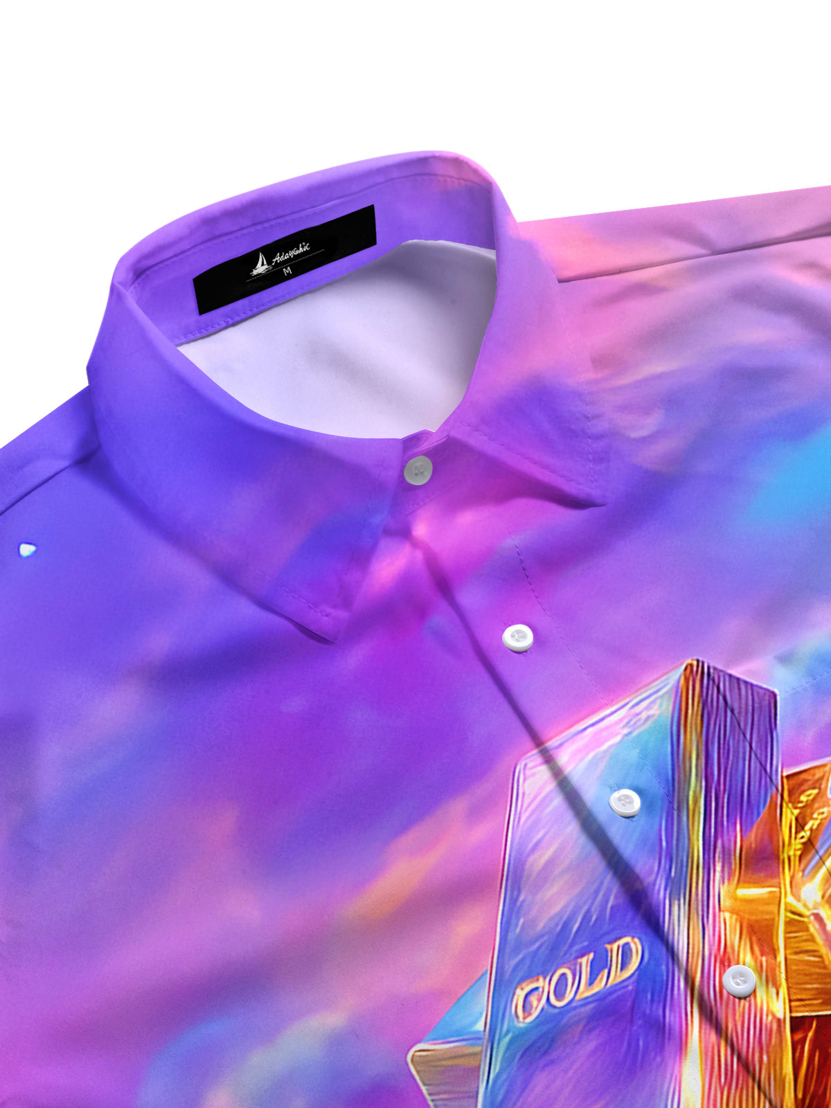 Tie Dye Gold Men's Pocket Short Sleeve Shirts