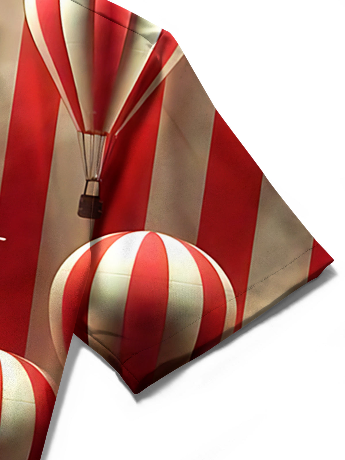 Hot Air Balloon Print Men's Pocket Short Sleeve Shirts