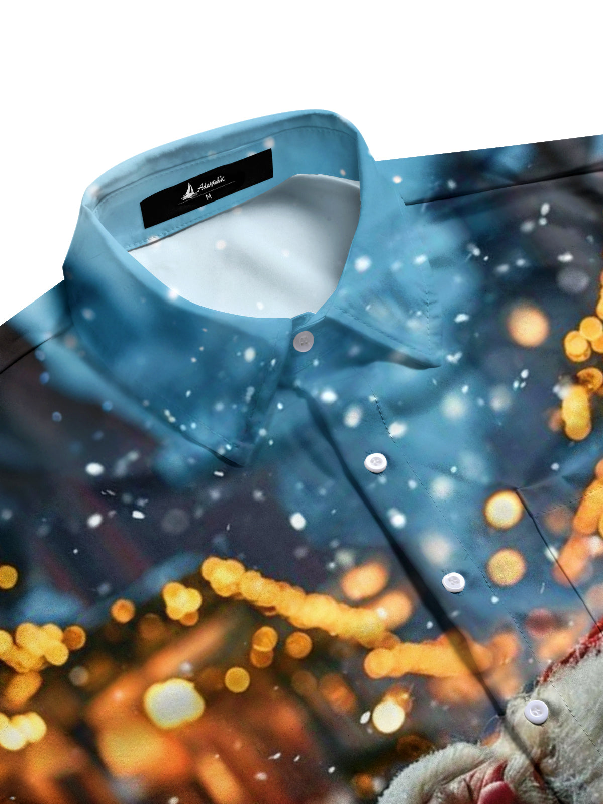 Christmas Santa Claus Print Men's Pocket Short Sleeve Shirts