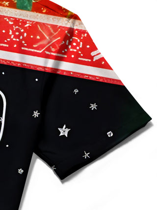 men's printed shirt close-up short sleeve