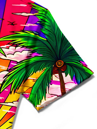 men's Hawaiian shirt close-up short sleeve