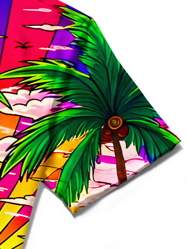 men's Hawaiian shirt close-up short sleeve