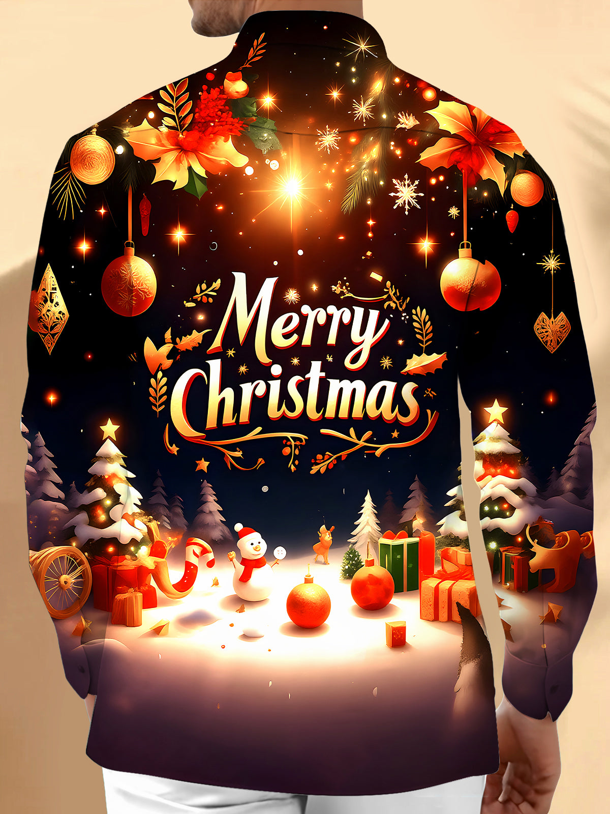 Christmas Men's Pocket Long Sleeve Shirts