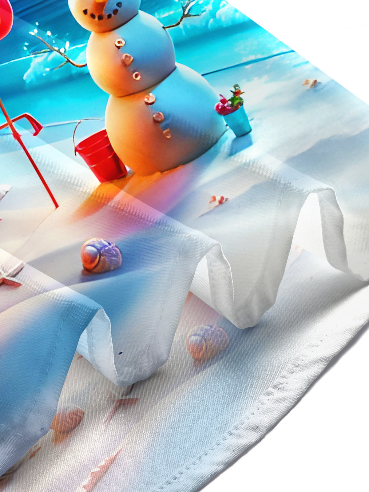 Fun Coconut Tree Flamingo Snowman Beach Xmas Men's Pocket Short Sleeve Shirts