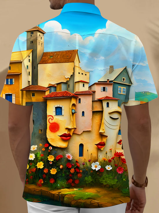 men's artistic design shirt back view