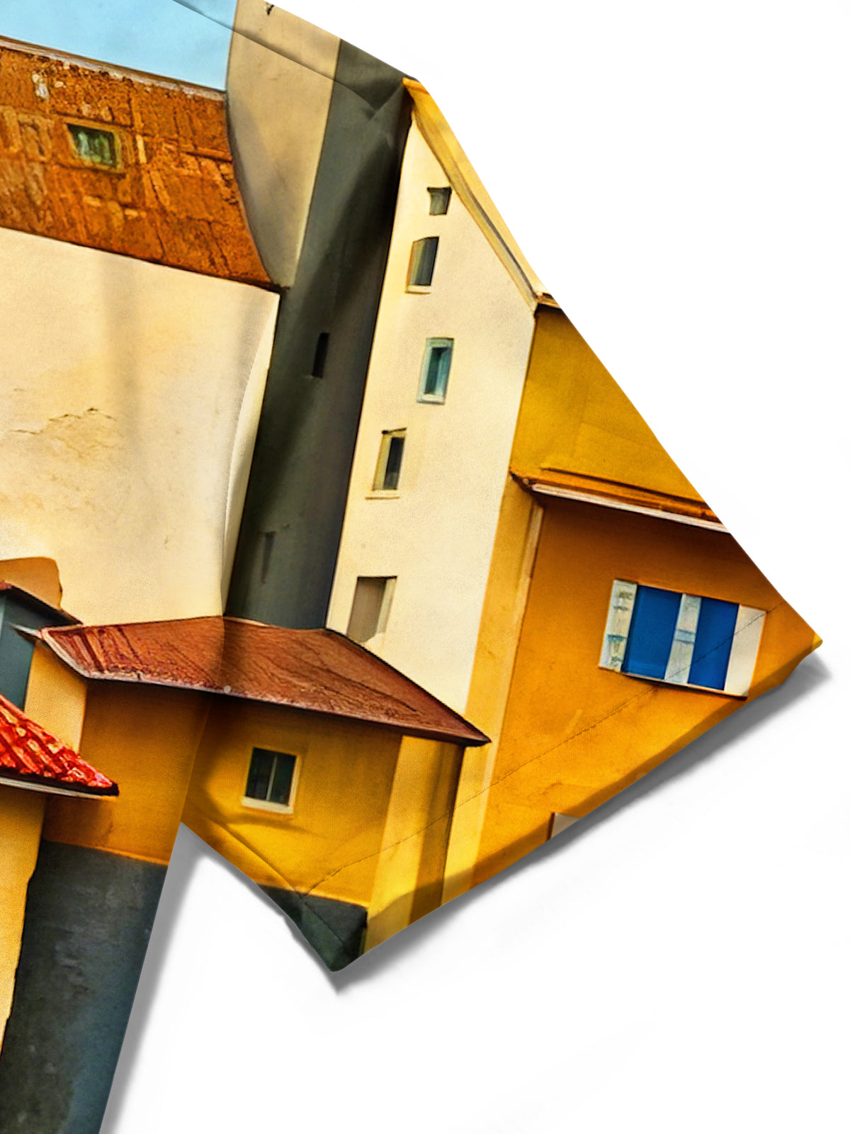 Fun Art Face Houses Men's Pocket Short Sleeve Shirts