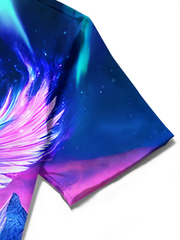men's printed shirt close-up short sleeve