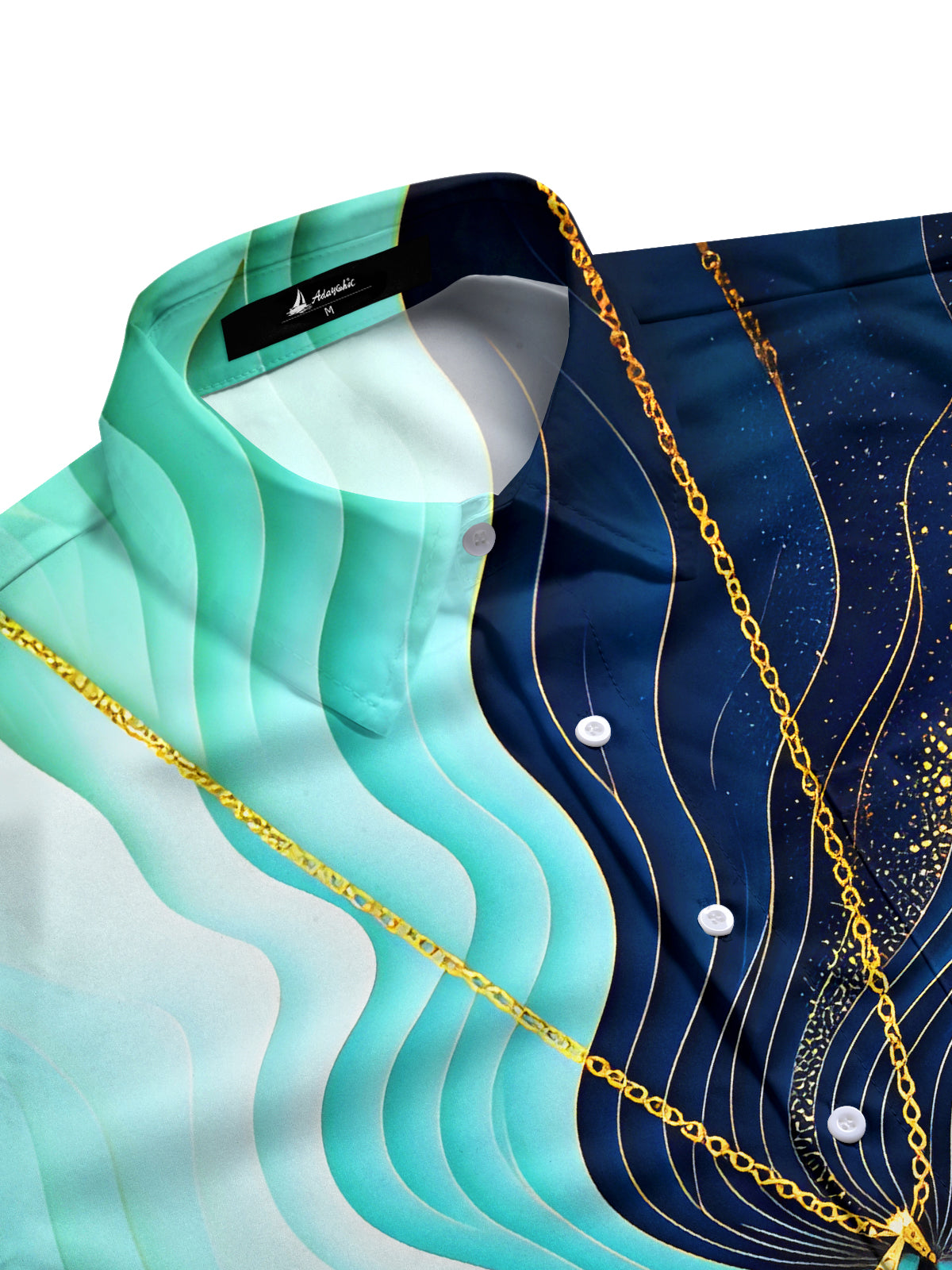 Art Gilded Star Moon Men's Pocket Short Sleeve Shirts