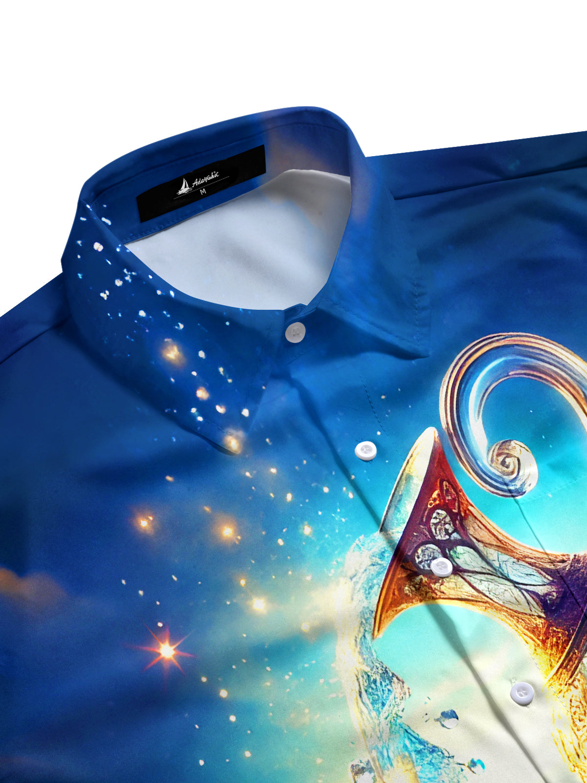 Psychedelic Magic Flowing Water Source Men's Pocket Long Sleeve Shirts