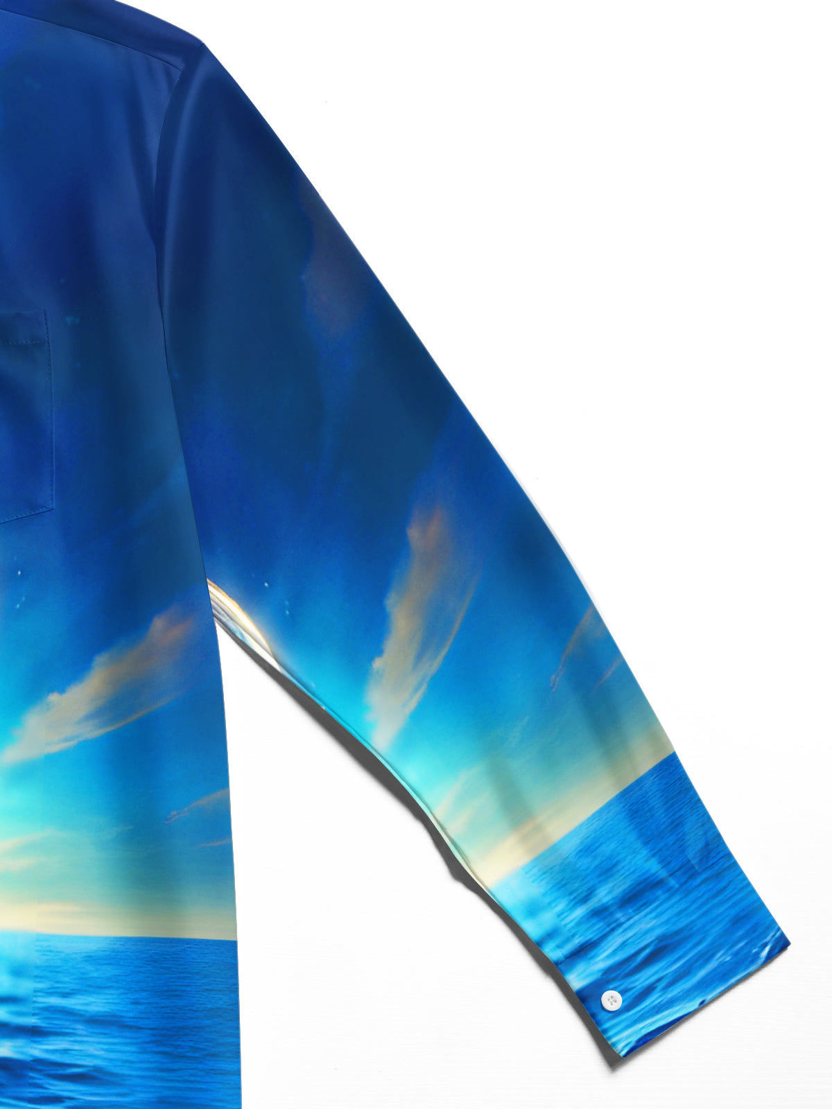 Psychedelic Magic Flowing Water Source Men's Pocket Long Sleeve Shirts