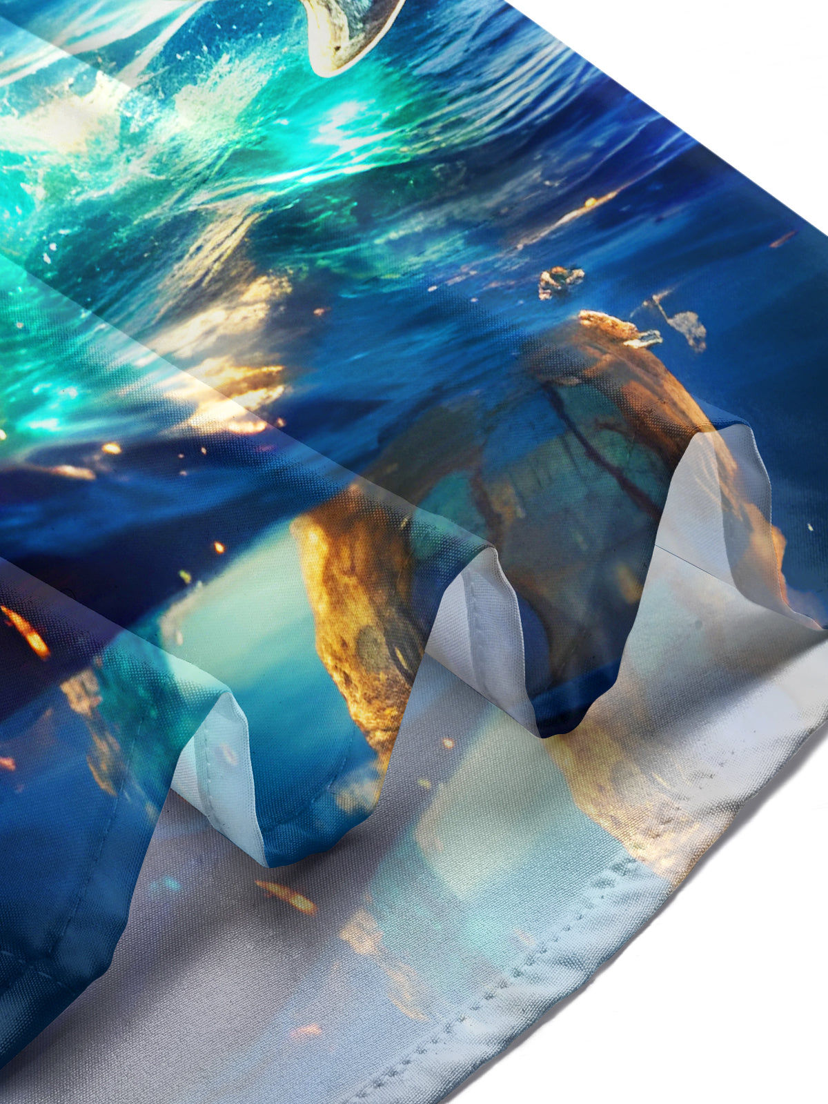 Psychedelic Magic Flowing Water Source Men's Pocket Long Sleeve Shirts