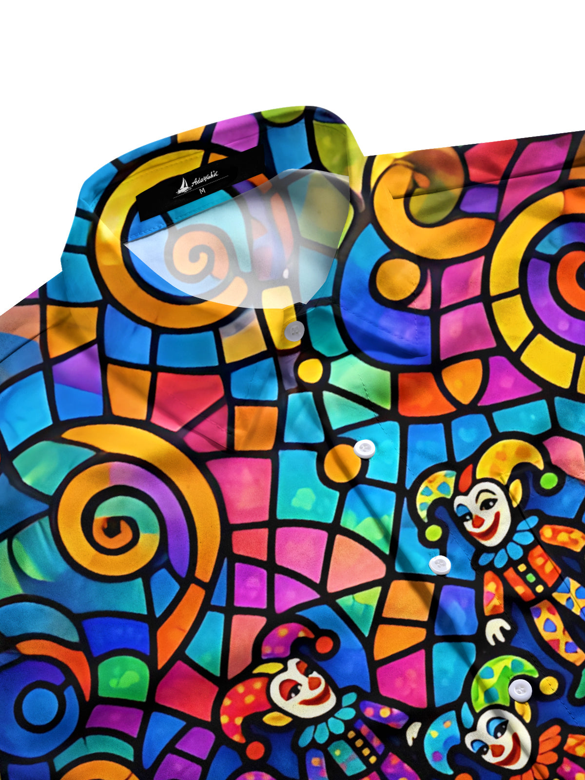 Clown Print Men's Pocket Short Sleeve Shirts