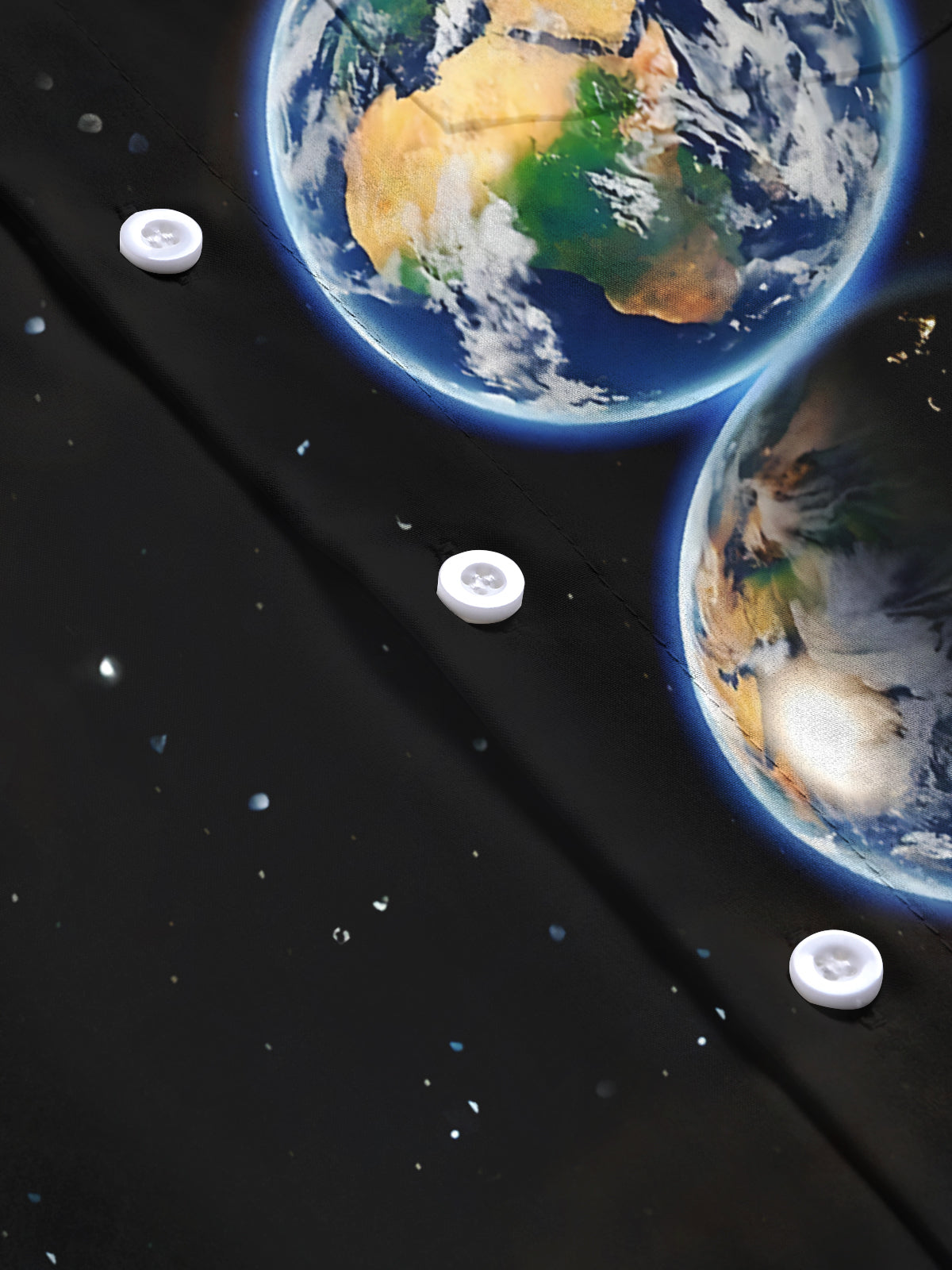 Earth Print Men's Pocket Long Sleeve Shirts