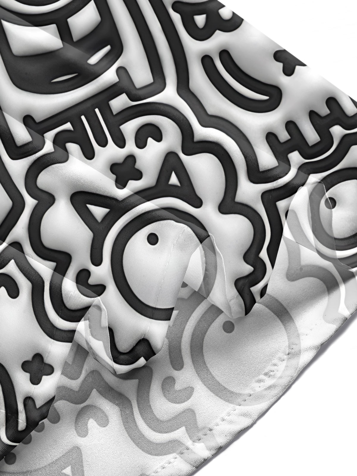 Geometric Heart Print Men's Pocket Long Sleeve Shirts